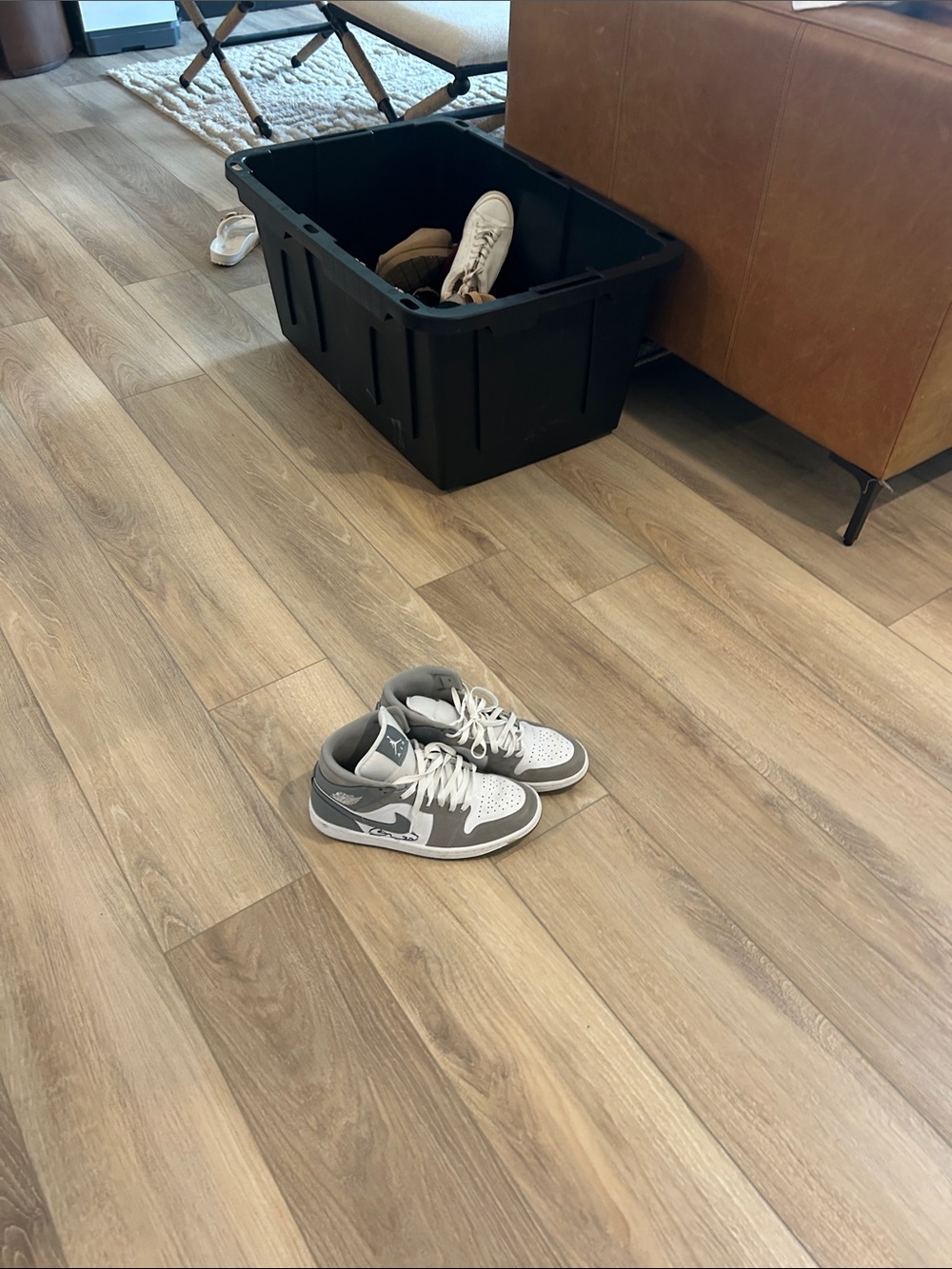 Nike Kids Gray and White Low-Top Sneakers